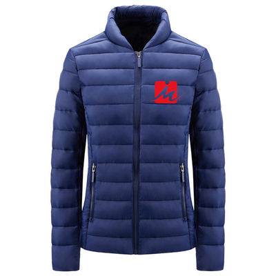 En bas du poids léger en bas de la veste occasionnelle de tirette de polyester de poche de collier de coton de ville de veste résistante à l'usure