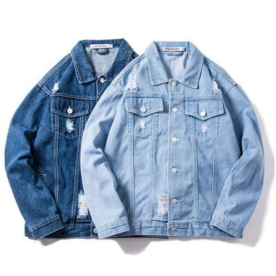 Veste de monte occasionnelle de Streetwear de vestes de denim de broderie de coton de polyester