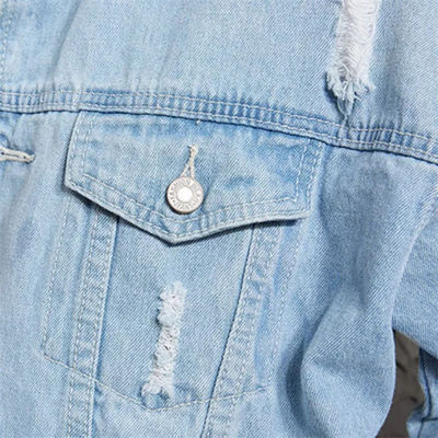Veste de monte occasionnelle de Streetwear de vestes de denim de broderie de coton de polyester