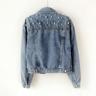 Veste occasionnelle de Madame Blouse Mandarin Collar de vestes de denim de broderie