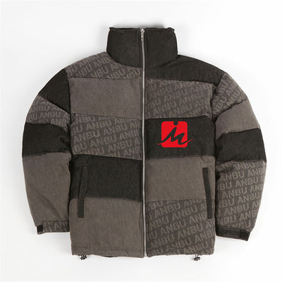 Veste piquée brillante capitonnée brillante de bombardier chaud de bulle de la veste des hommes de décolleur