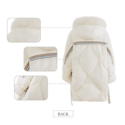 Poids léger de laine en bas de patrouille épaisse brillante de manteau de bas de genou de crème de veste en bas de veste