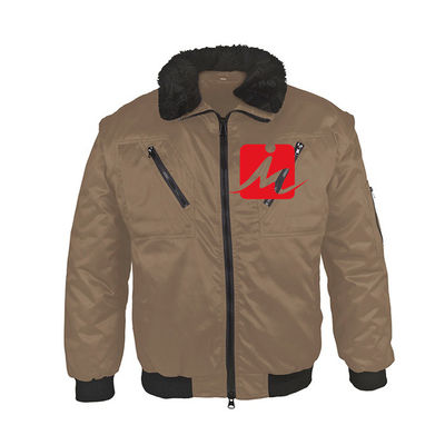 Le polyester a personnalisé la veste de bombardier des hommes faits sur commande de taffetas uniforme de travail imperméable