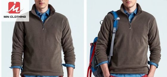 Les vestes respirables imperméables courantes occasionnelles folâtrent polyester de fermeture éclair de veste d'ouatine le demi