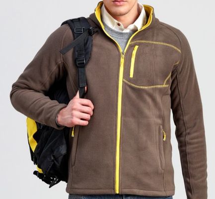 Vêtements pour hommes de polyester de fermeture éclair de veste d'ouatine d'hiver de sports en plein air
