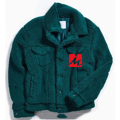 veste de camionneur de sherpa d'ouatine de shearling de poches de coffre de l'hiver 2 pour les hommes