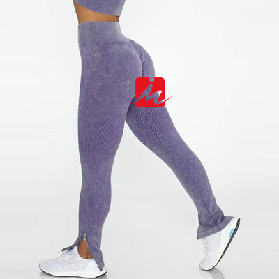 Femmes 5 pièces soutien-gorge de sport et leggings sans couture côtelé Fitness ensembles vêtements de sport