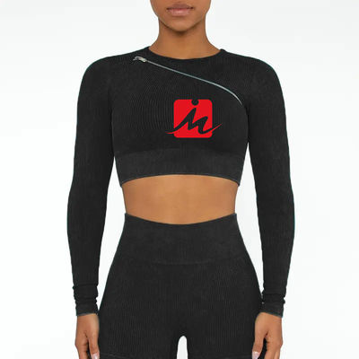 Femmes 5 pièces soutien-gorge de sport et leggings sans couture côtelé Fitness ensembles vêtements de sport