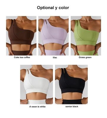 Sangle d'épaule oblique simple femmes Yoga Fitness sous-vêtements tube de soutien à fort impact