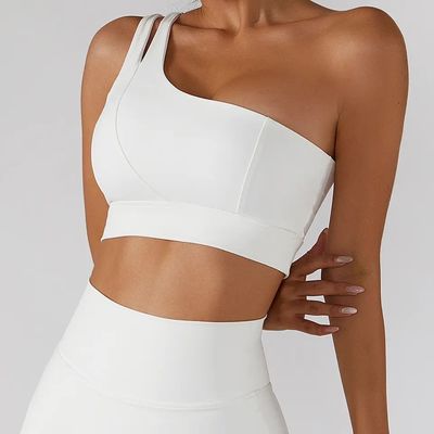 Sangle d'épaule oblique simple femmes Yoga Fitness sous-vêtements tube de soutien à fort impact
