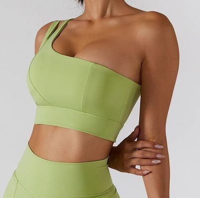 Sangle d'épaule oblique simple femmes Yoga Fitness sous-vêtements tube de soutien à fort impact