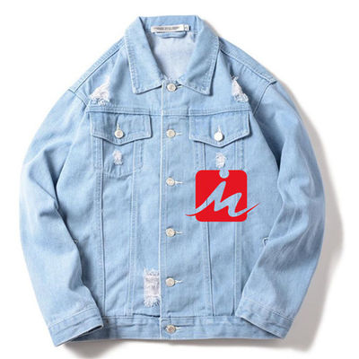 Veste de monte occasionnelle de Streetwear de vestes de denim de broderie de coton de polyester